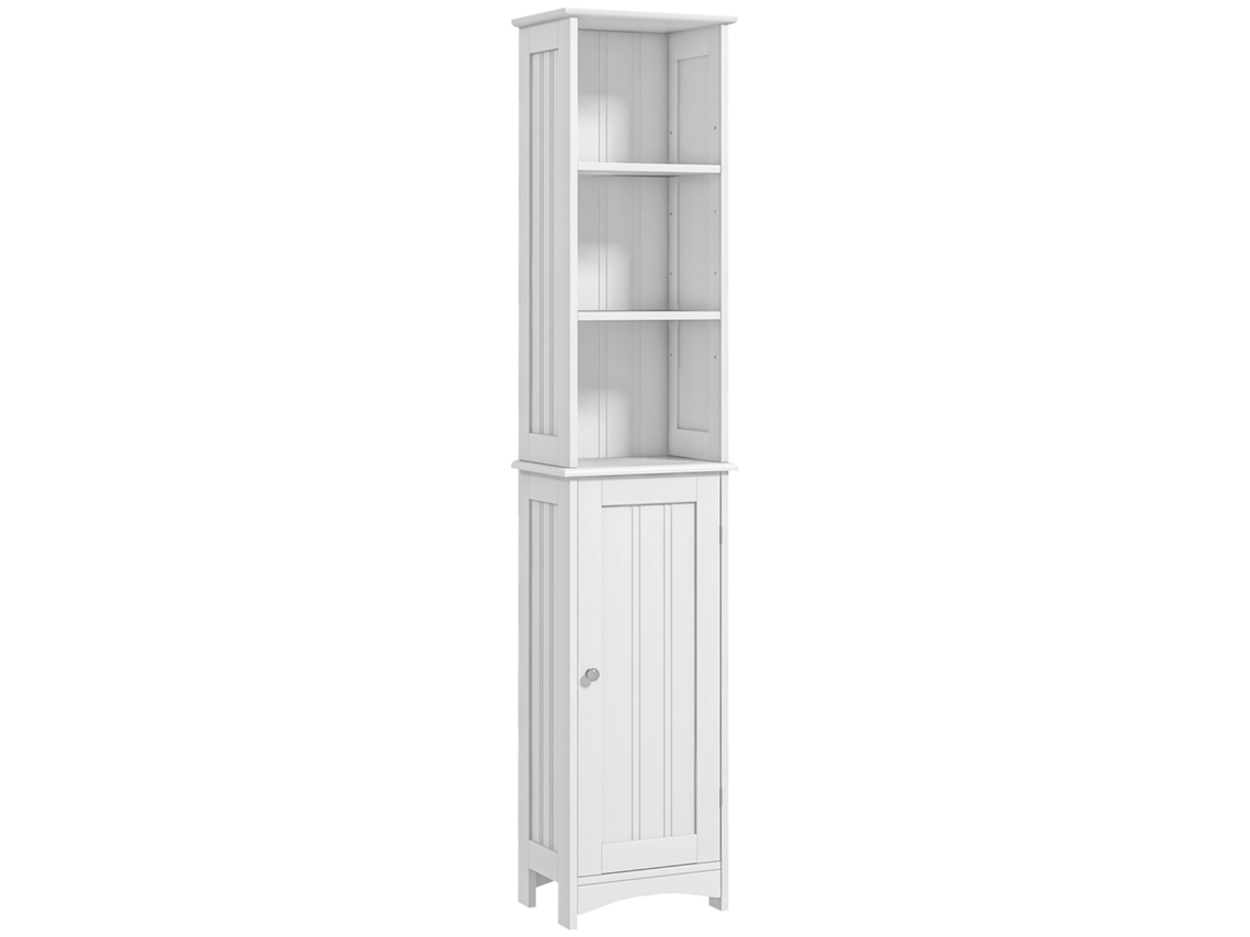 Coluna Casa de Banho Mdf Cor Branco 34x23x165 cm Kleankin