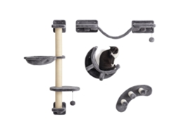 Parede De Escalada , Conjunto De 4 Peças Com Rede E Ponte Para Adequada Para De Até 5 Kg, Cinza Escuro