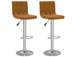 Maison Exclusive - Bancos De Bar 2 Pcs Veludo Castanho