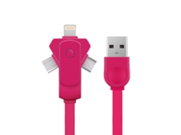 Cabo de Dados para Celular EOOCOO (carregamento Rápido Um para três)