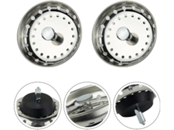 Conjunto De 2 Cestos Filtros Para Ralo Pia Cozinha Em Aço Inoxidável
