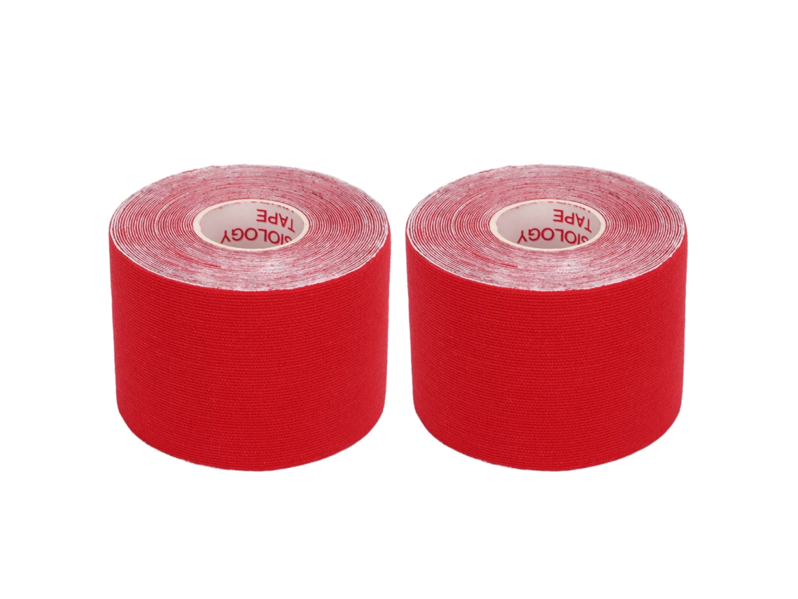 2026rebe - 2 Unidades de Fita Kinesiológica Atlética 5cm x 5m para Músculos, Fitness e Badminton Vermelha