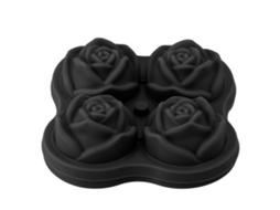 Bandeja de Gelo em Forma de Rosa Silicone 4 Compartimentos Moldes para Coquetéis e Whisky 2 Peças | S/MARCA
