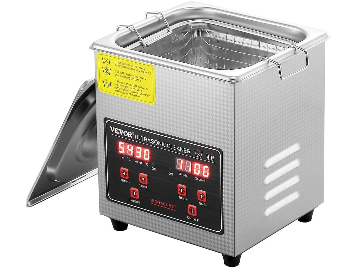 Limpador Ultrassônico 2L com Temporizador Máquina de Limpeza Digital de Aquecimento Aço Inoxidável Sus304 VEVOR