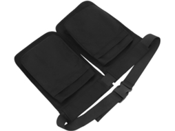 Bolsa De Cintura Multifuncional Ajustável Em Poliéster Com Vários Bolsos E Zíper, Preta, Ideal Para Jardineiros