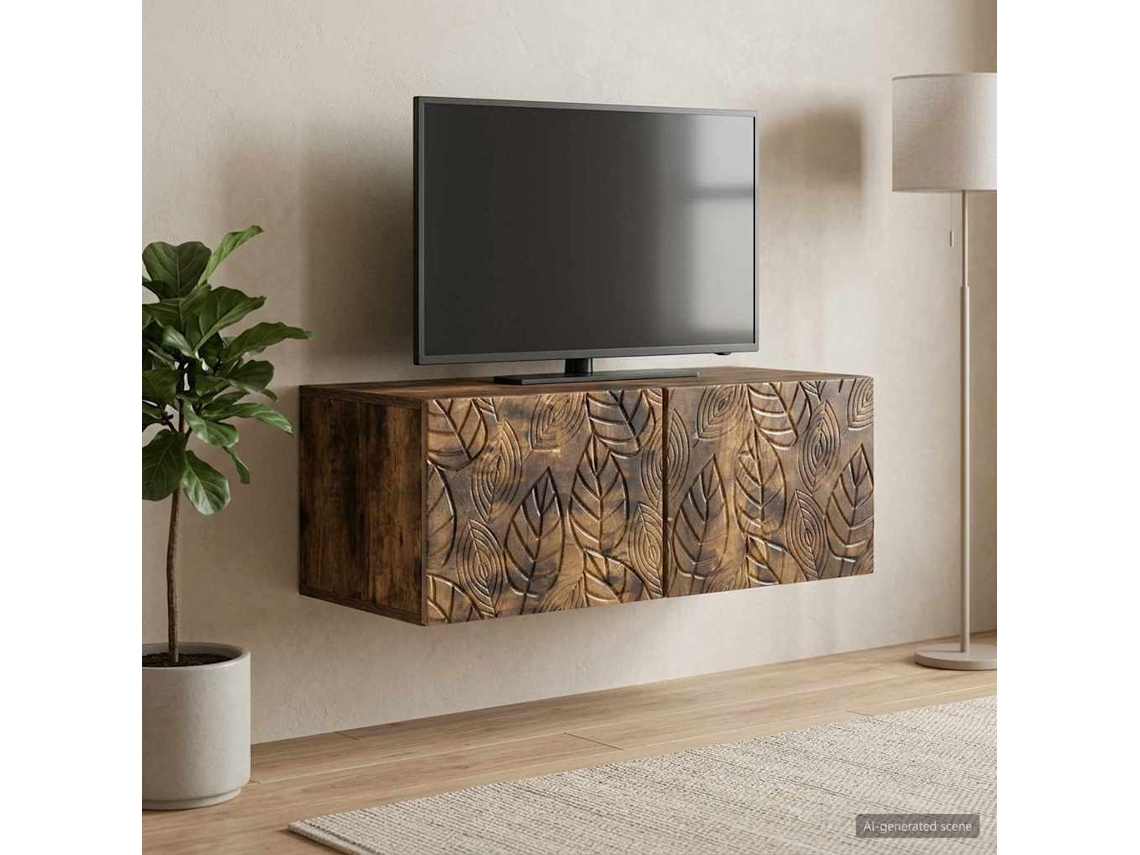 Vidaxl Gabinete De Tv De Parede 78,5 X 31 Cm Carvalho Fumado