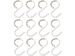 Conjunto De 12 Ganchos Plástico Branco Em Formato S Para Pendurar,