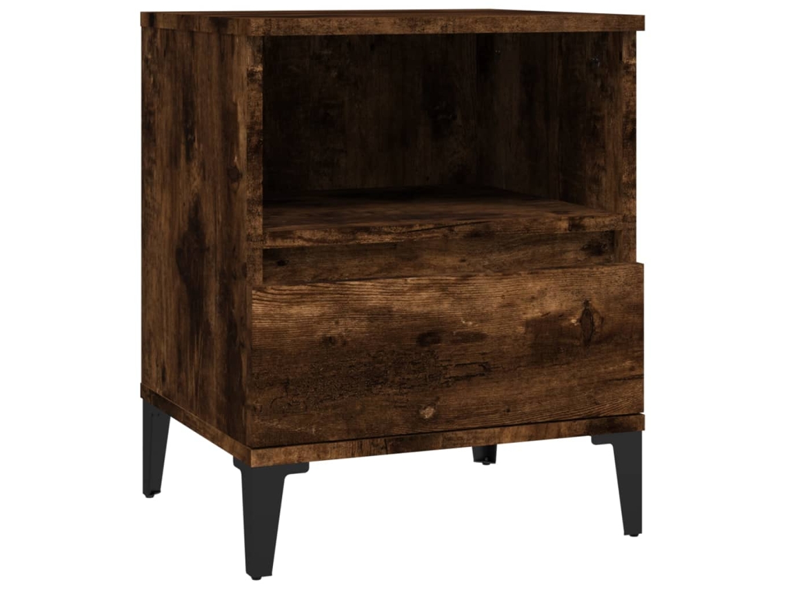 Mesa de Cabeceira 40x35x50 Cm Cor Carvalho Fumado MAISON EXCLUSIVE