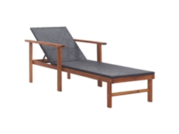 Sunlounger, Sunloungers Vidaxl Preto Rattan / Vime (n/a)
