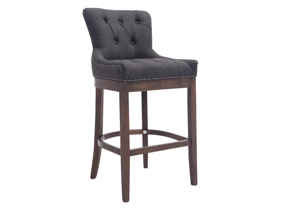 DUDECOR Banco Alto Lakewood Tecido Nogueira Cinzento Escuro