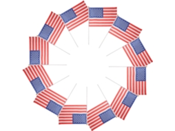 Bandeirinhas Americanas Pequenas, com Cores Vibrantes, Pacote com 20 Unidades, Feitas de Poliéster. Fáceis de CHABERLU