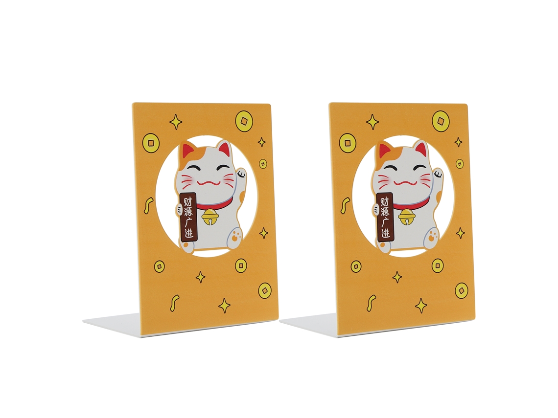 Peças Suportes De Livros De Metal Estáveis Para Mesa Apoio De Prateleiras Para Casa Escritório Gato
