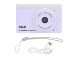 Câmera Digital Hd 50mp 1080p 8x Zoom Portátil Com Câmeras Duas Frontal E Traseira E Filtro Para Fotografia Infantil Roxo