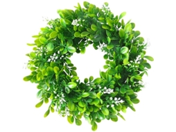 Corona De Eucalipto Artificial De 30cm Para Puerta Pared Decoración Plástica Decorativa Falsa Jardín Festivales