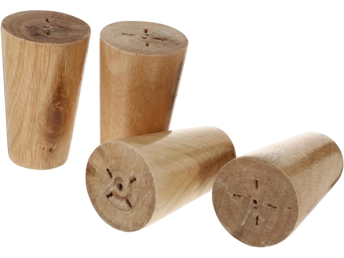 Conjunto De 4 Pés Madeira Maciça Para Móveis, Incluindo Protetores De Piso, Ideais Para Armários E Mesas De Centro