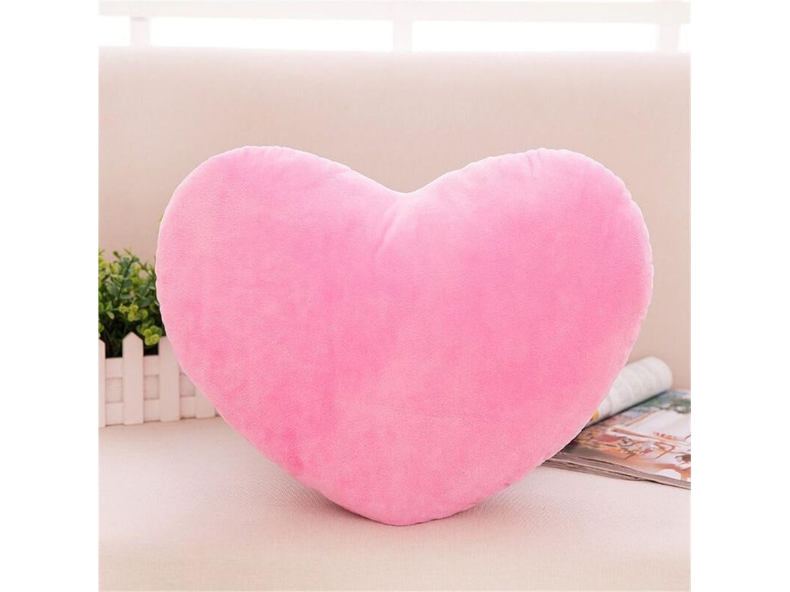 Almohada Corazón Suave Peluche Decorativo Cojín Regalo Día San Valentín Rosado Claro