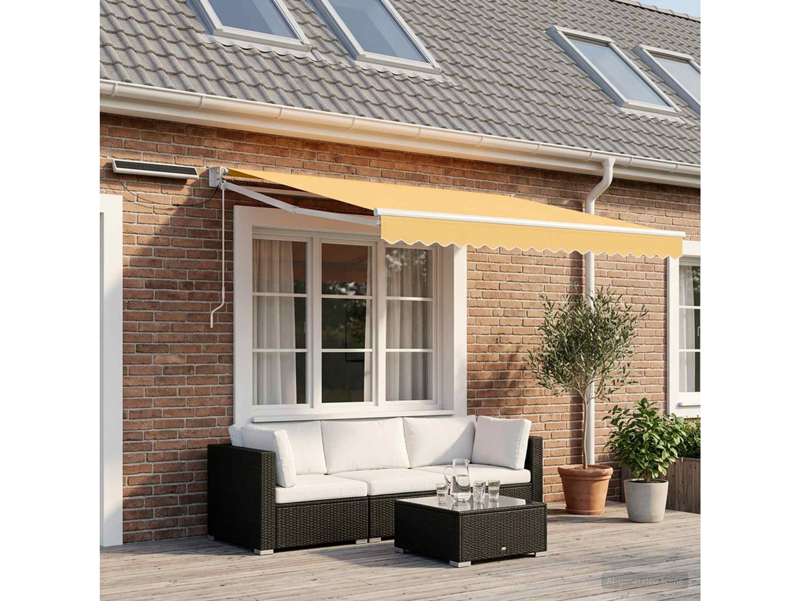 Vidaxl Toldo Retrátil Elétrico Areia 3 X 2,5 M