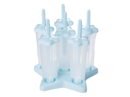 Molde De Paletas De Silicona Bpa Free Reutilizável Com Bandeja Anti-goteo E Alça Segura Para Sorvetes Caseiros Fáceis De Desmoldar Pentágono Azul