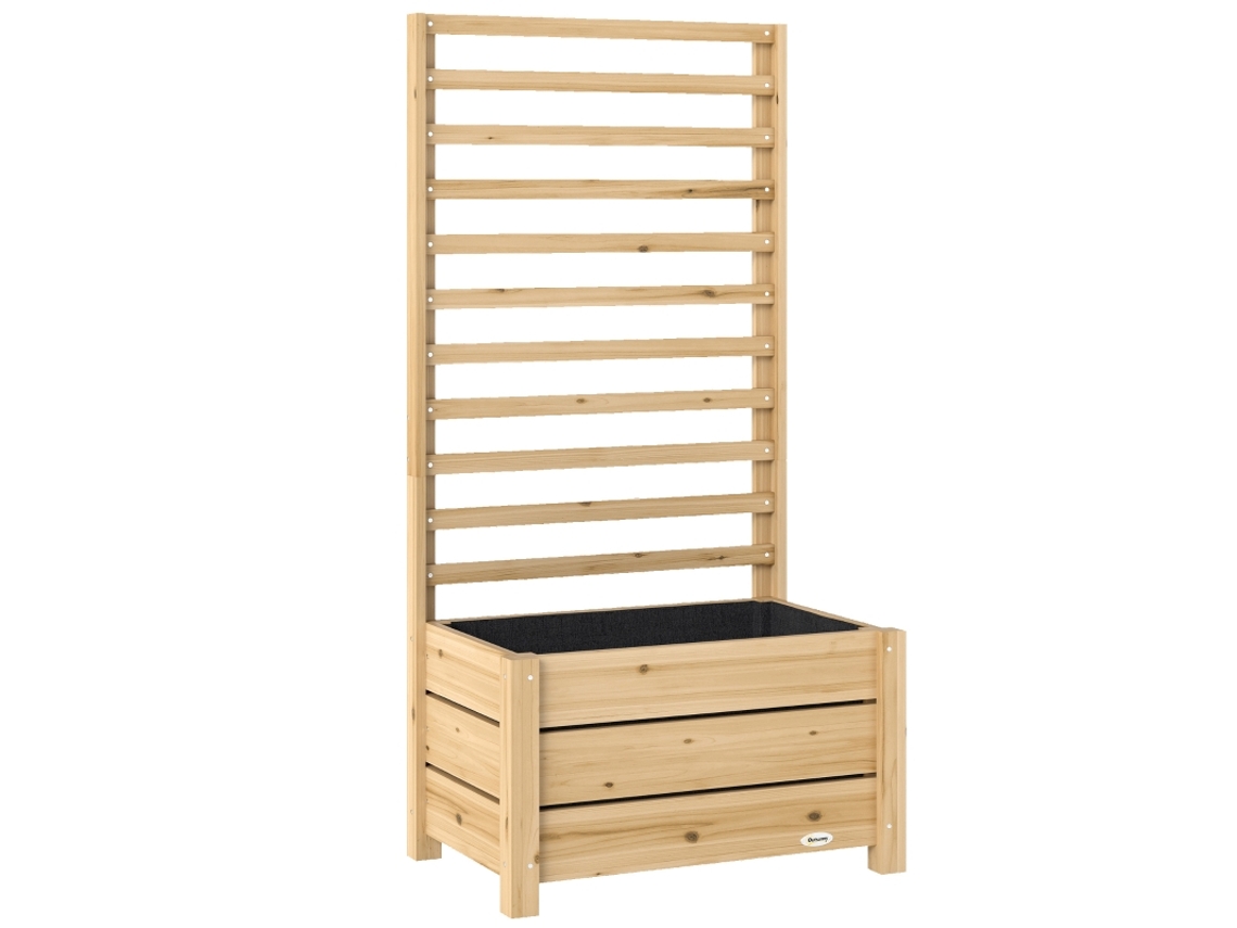 Canteiro Elevado Madeira Treliça 60x39x120cm Drenagem Natural VELTRIX