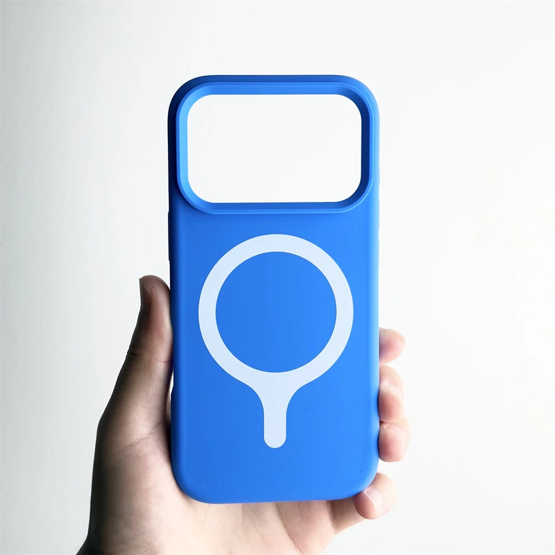 Capa De Silicone Líquido Para Iphone 17 (azul), Compatível Com Carregamento Sem Fio E Resistente A Impactos.