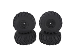 Mali 4 Pneus de Rastreamento Rc com Aro de 1 Polegada Borracha para Axial 1/24 Scx24 Crawler Preto