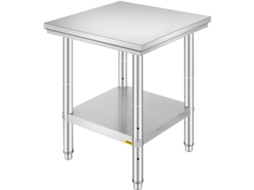 Vevor Mesa de Preparação de Cozinha de Aço Inoxidável 60 X 60 X 80 Cm