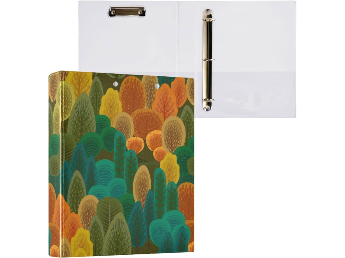 Conjunto de 3 Pastas com Argolas 2,5 Cm e Bolsos, Tamanho Ideal para Estudantes, Capa Dura, Ou (meia Polegada)