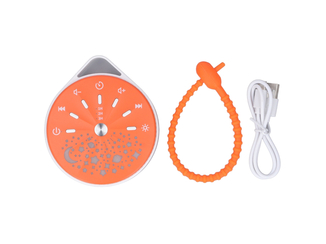 Mali máquina de Som para Bebê Led com Luzes 7 Cores Gradiente e Timer Suave Dormir Laranja