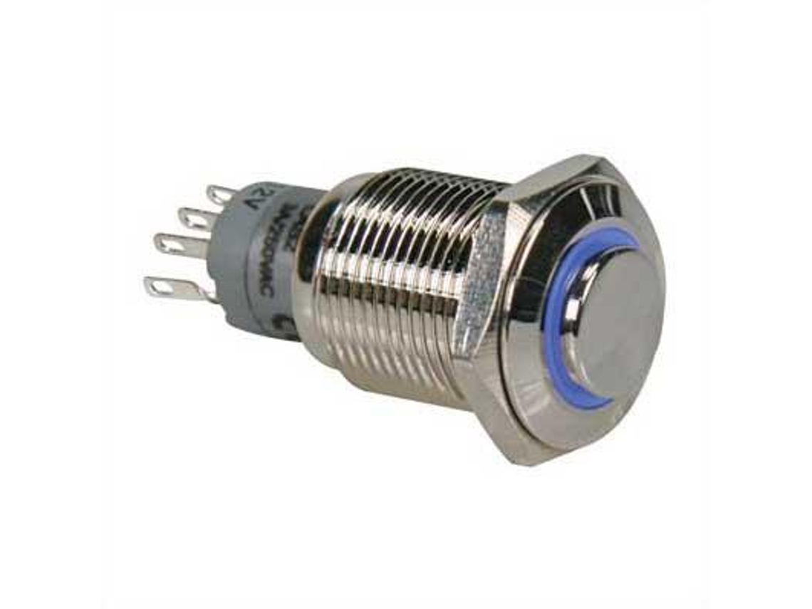 Interruptor Metal High Round Spdt - Anel Azul