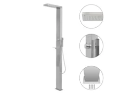 Vidaxl Coluna Duche De Exterior Aço Inoxidável Quadrado