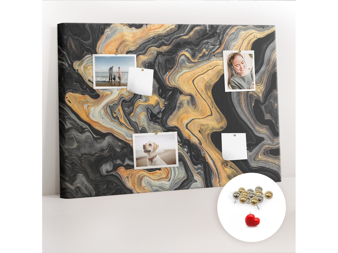 Lousa De Cortiça Mármore Dourado Para O Escritório Espelharte (70x100 Cm)