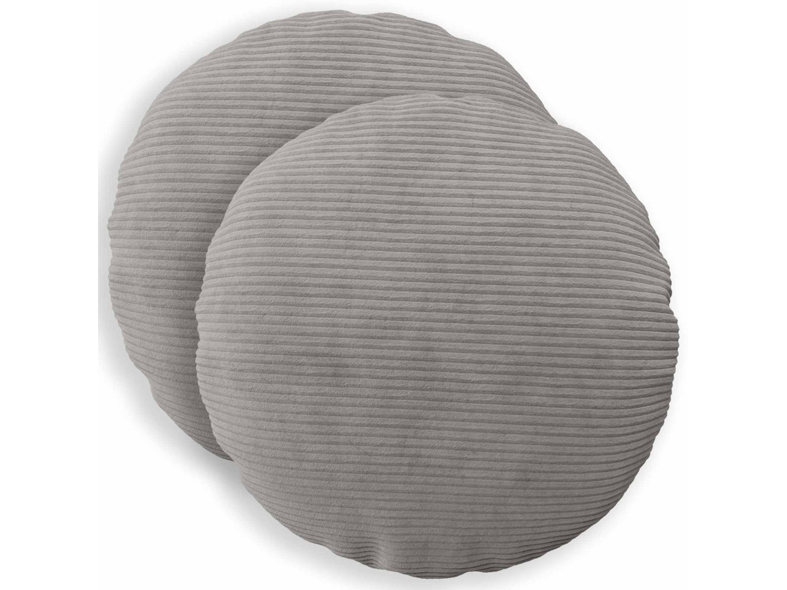 Vidaxl Capa Almofada 2 Pcs Heerlen Cinzento-claro Ø 60 Cm Cordão