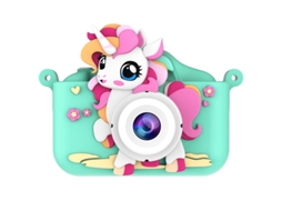 Câmera Dupla Hd Infantil de Desenho Animado YUNZII (menina Verde e Bonita com Câmera Dupla de Alta Definição, Cartão de Memória Não Incluído)