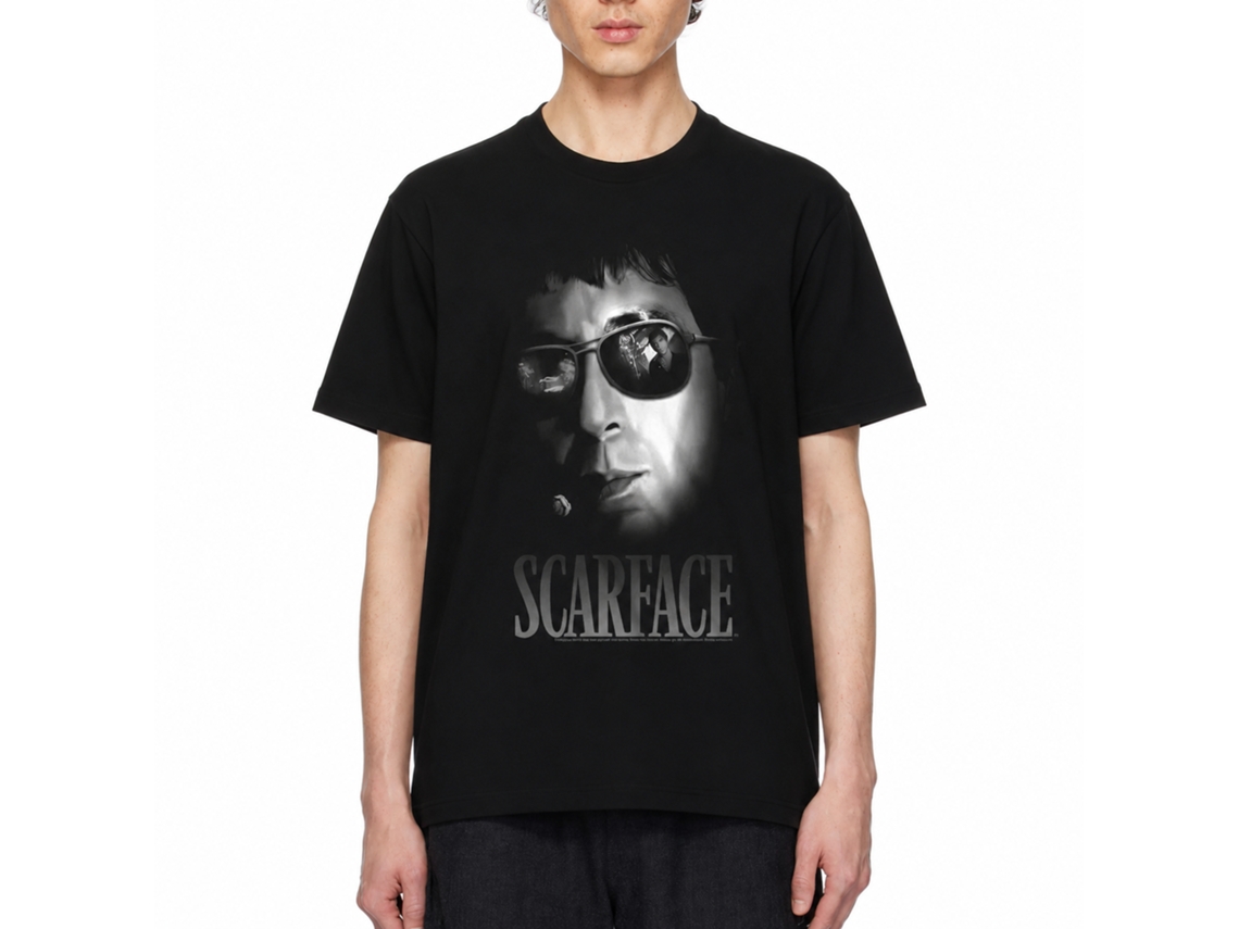 Rockinstone Scarface Movie Aviators Black Adult T-shirt Size:m