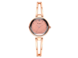 Relógio de Pulseira de Liga com Mostrador Redondo Quartzo para Mulher (pulseira Laranja Ouro Rosa)