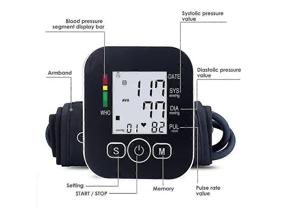 Monitor De Pressão Arterial De Pulso Monitor De Pressão Arterial Inteligente Voz Medidor Digital De Oxigênio Monitor De Pressão Arterial
