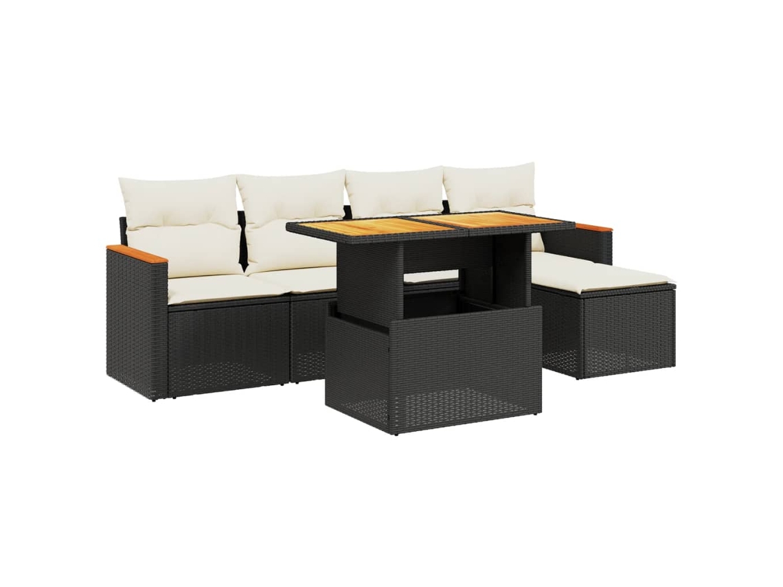 Garden Sofa Set, Garden Sofa Sets Vidaxl Preto Rattan / Vime (n/a)