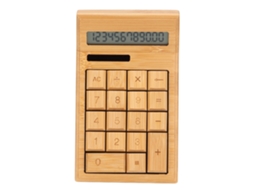 Aetheria calculadora Solar Bambu de Mesa 12 Dígitos Lcd com 18 Botões e Alimentação Dual para Estudantes