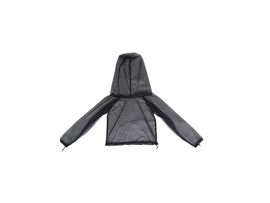 Macacão totalmente em tela mosquiteira à prova de insetos com capuz, ideal para camping, caça e pesca. Jaqueta leve e respirável, tamanho M.