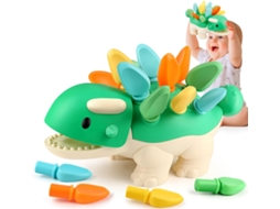 Brinquedo de classificação de dinossauros Montessori, brinquedo sensorial Montessori, habilidades motoras finas Slowmoose
