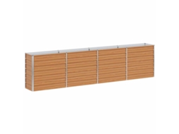 Conjunto 1 Cama De Jardim Vidaxl Castanho Aço (320 X 40 X 77 Cm)