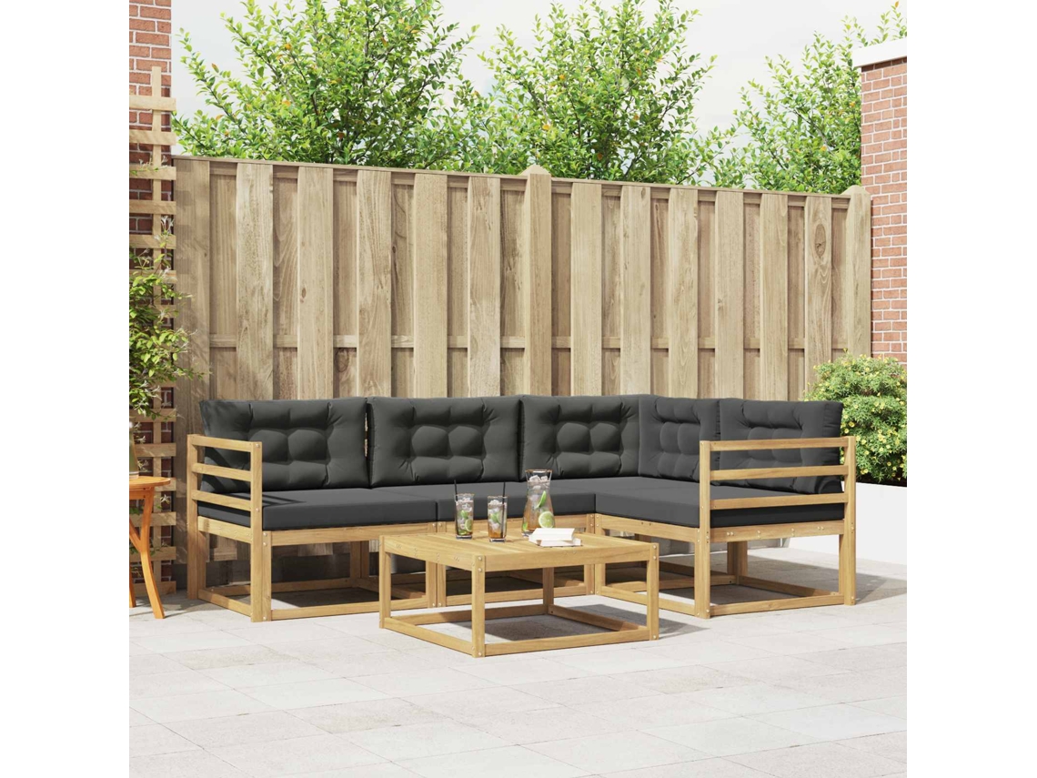 Vidaxl Conjunto De Sofás Para Exterior 5 Unid. Branco E Antracite