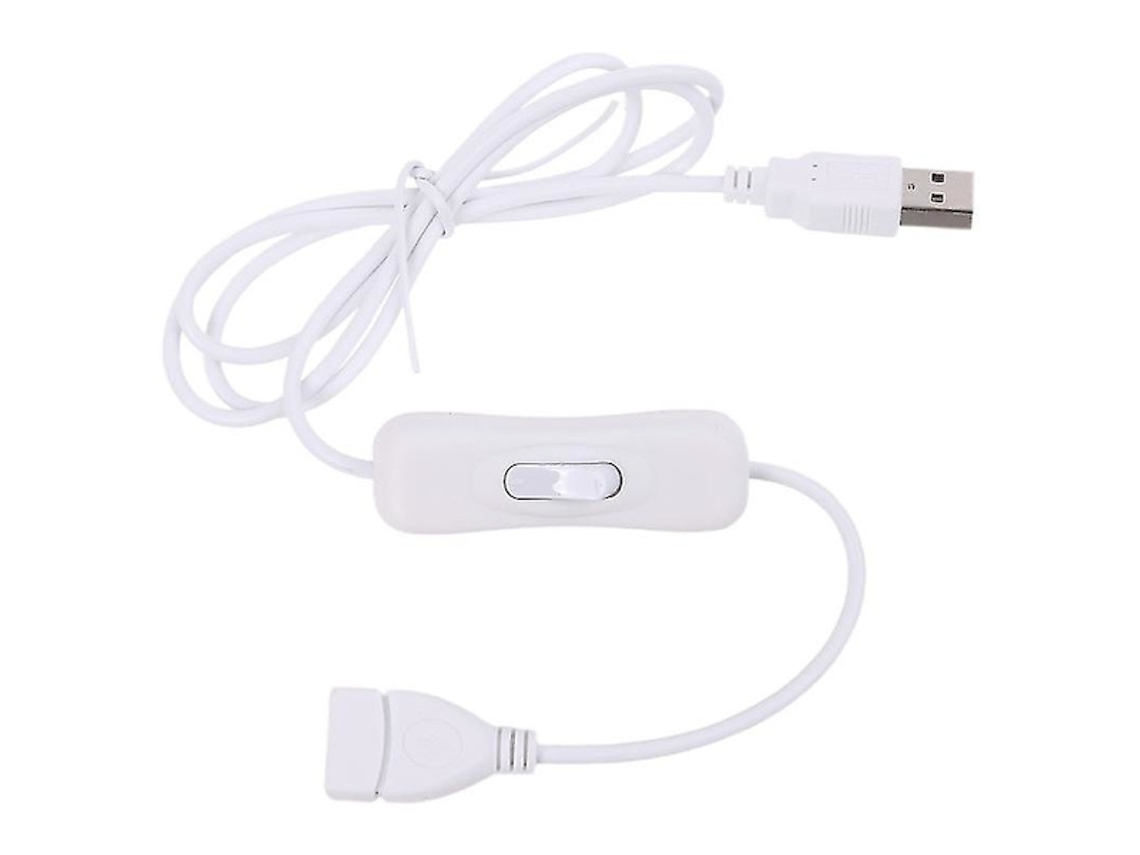 Cabo De Extensão Usb 2.0 Branco De Transferência Rápida Com Interruptor De Alimentação Aquaforge