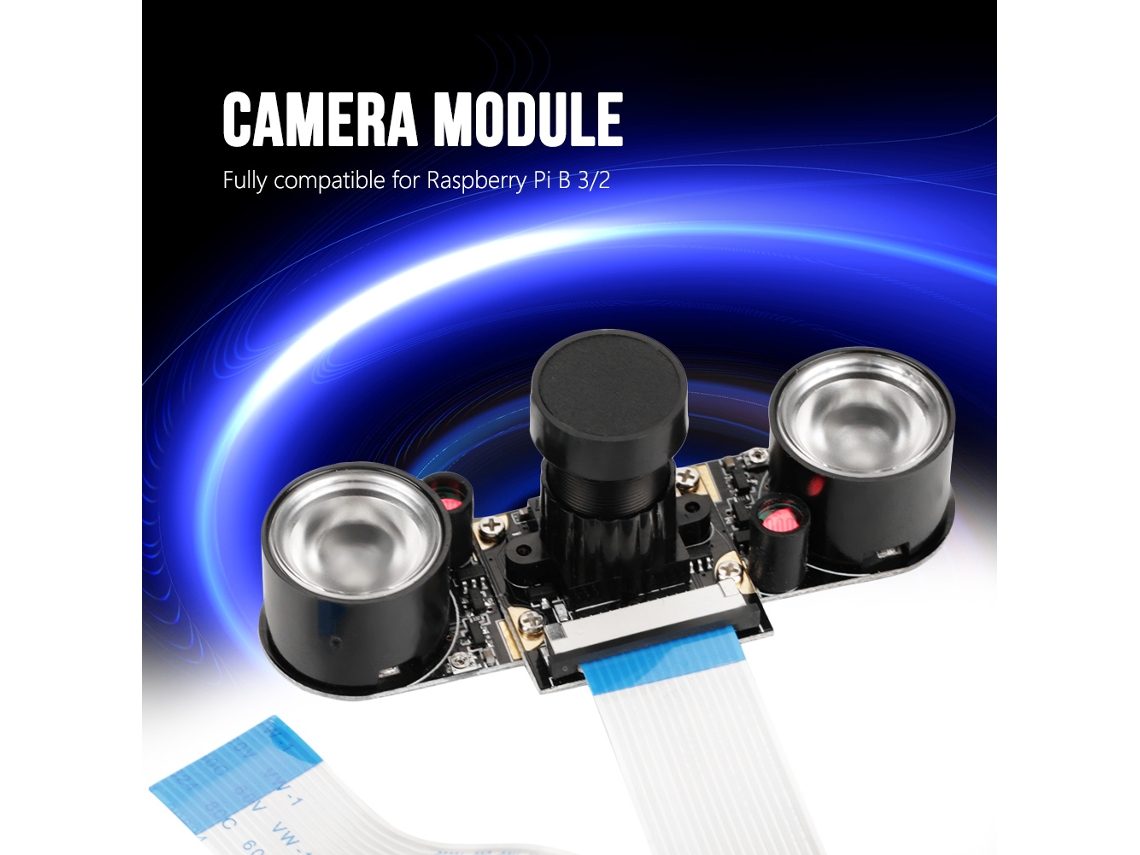 Laxiscreed Módulo De Câmara De 5 Mp Com Ângulo De 72° E Iluminação Noturna Para Raspberry Pi B 3/2