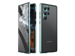 Capa Magneto Cube Dupla Face Para Samsung S24 Ultra, Resistente A Quedas E Impressões Digitais - Verde