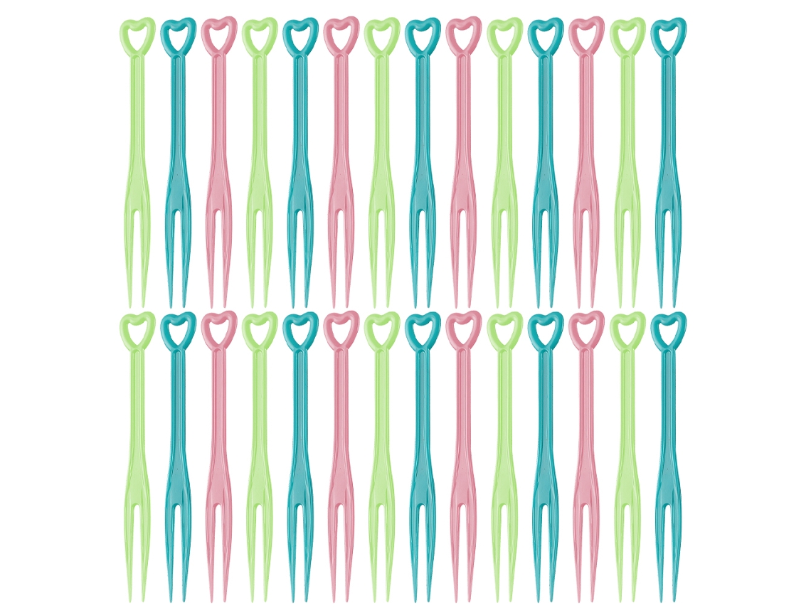 Picaretas de Plástico Descartáveis para Coquetel Garfos de Frutas Palitos de Coquetel Garfos de Bolo 9Cm Estilo 4