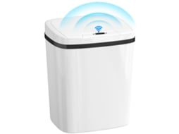 Balde de lixo automático, 15l, sensor infravermelhos, modo manual, 27,6x21,4x33,5cm, branco