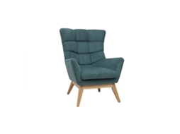 Sillón Escandinavo En Tejido Chenilla Celadón Y Madera Clara Brody Miliboo