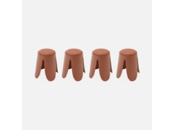 Banco Empilhável Em Tecido Bouclé, Set De 4, Terracota