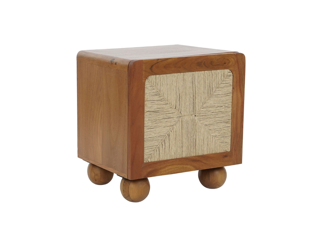 Mesa de Cabeceira DKD HOME DECOR Castanho Acácia 50x40x53 cm